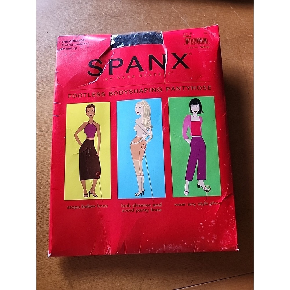 SPANX Footless Shaping Tights in Black size E Control Top‎ Body shaping
